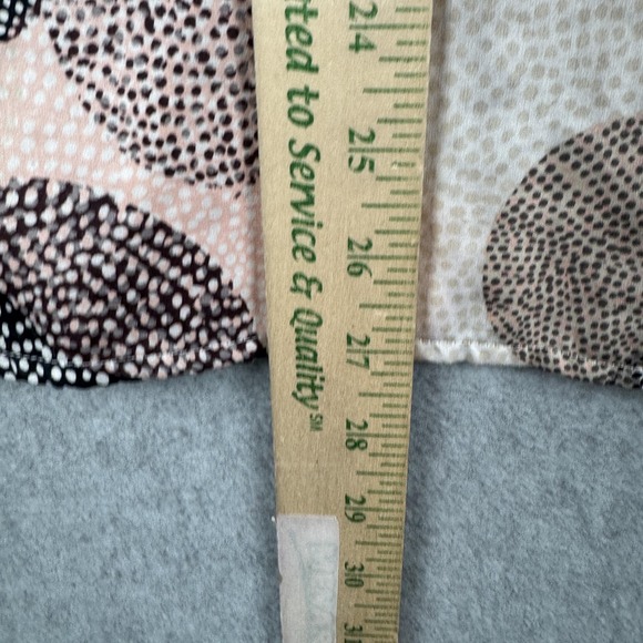 Foxcroft Shirt Womens Size 18 Pink Black Dot Print Wrinkle Free Button Front - Picture 7 of 9